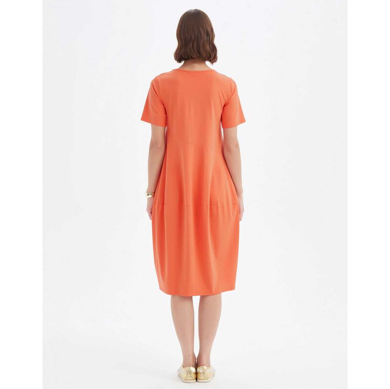 TIRELLI Short Sleeve Diagonal Seam Dress image number 4